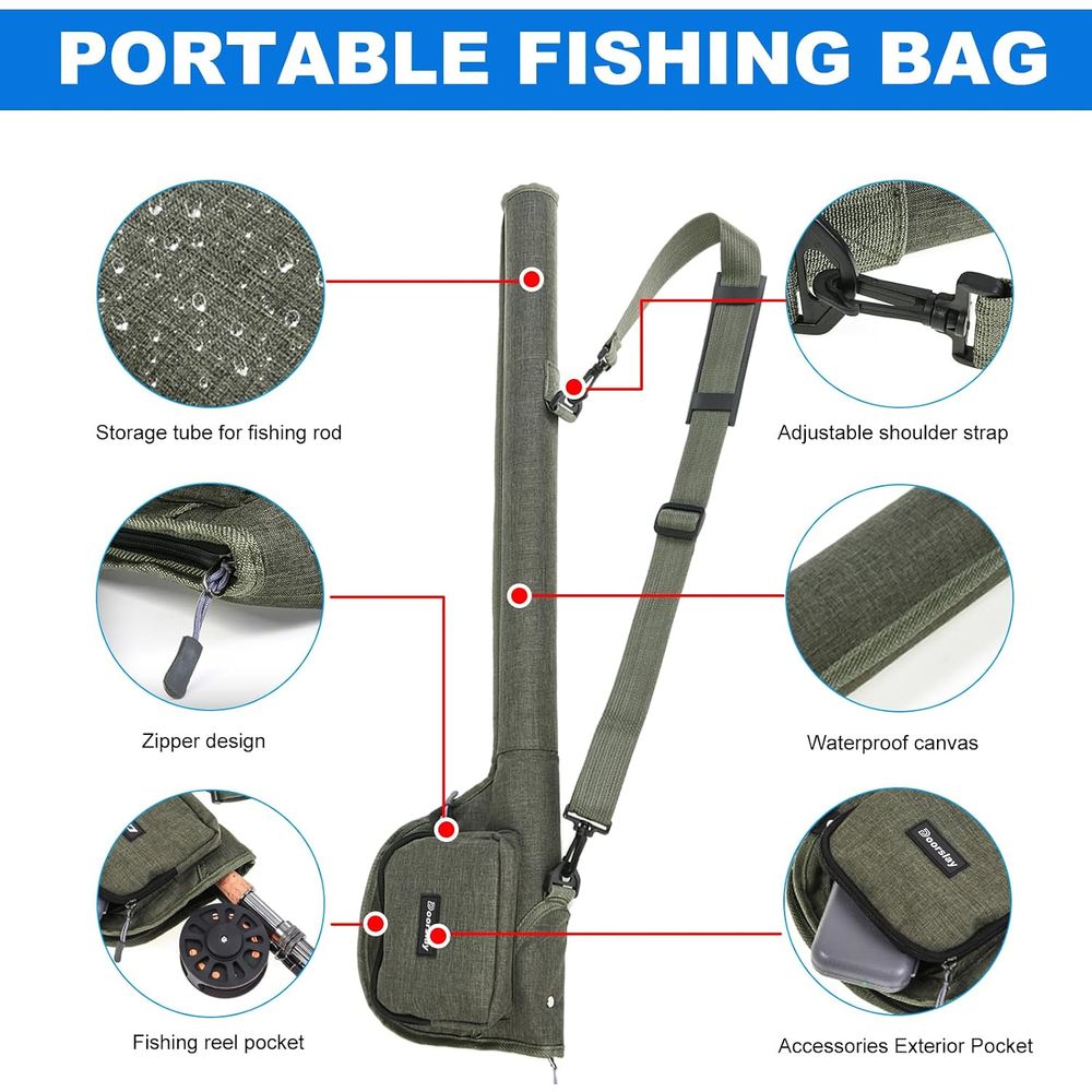 Portable Fishing Kit: Rod, Car - Fishing Rod Case ulasan dan harga