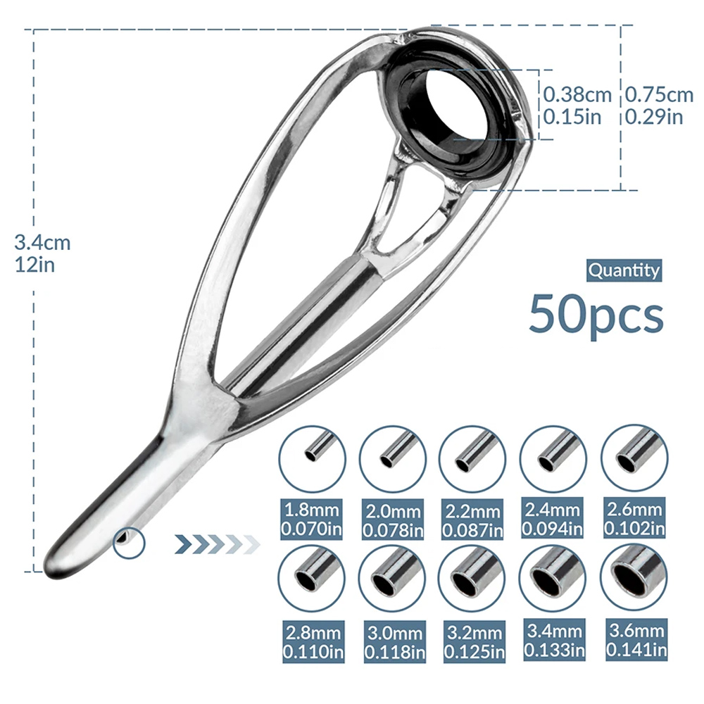 THKFISH 50pcs Fishing Rod Guid - Fishing Rod Tip Replacement ulasan dan harga