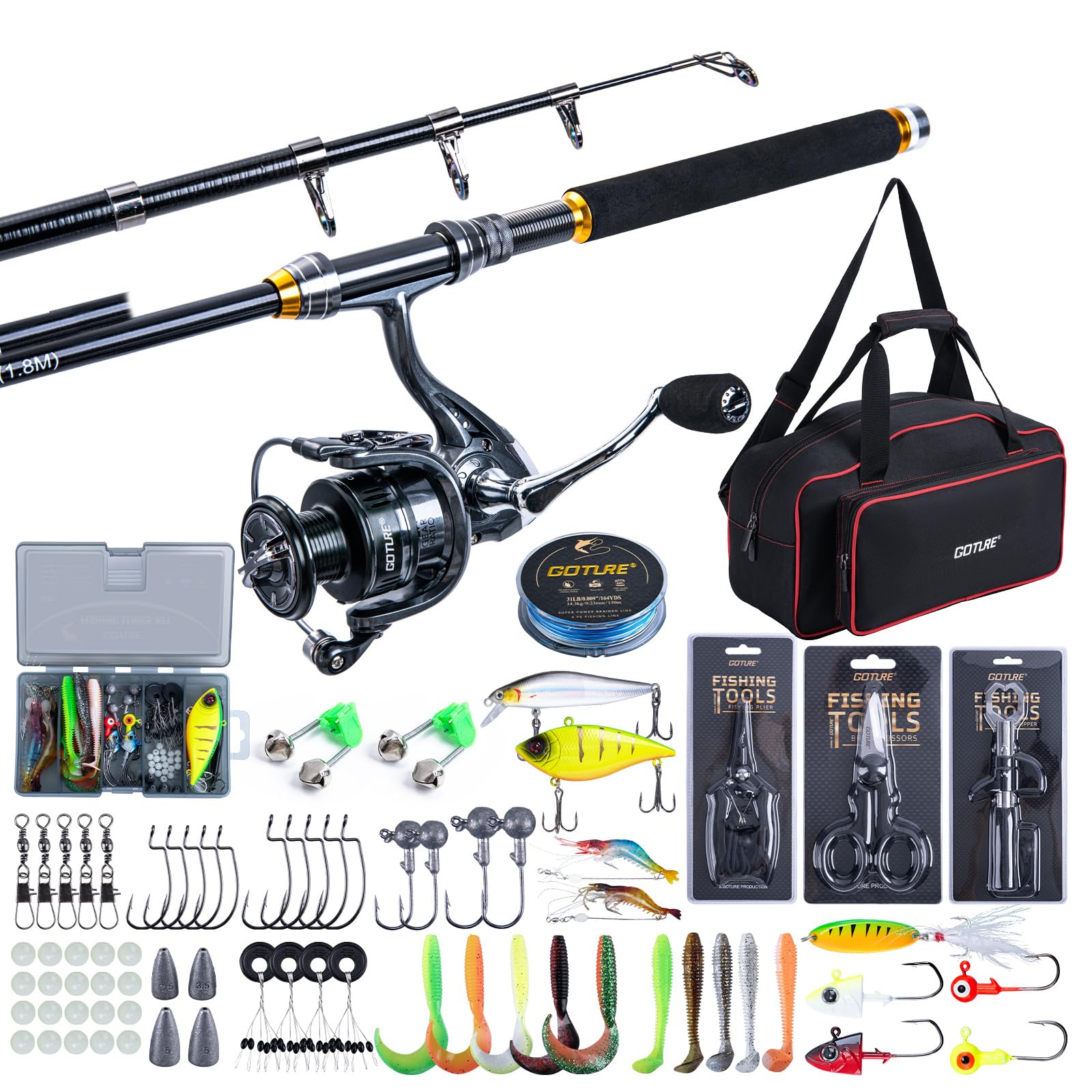Goture Fishing Telescopic Rod  - Fishing Rod Combo ulasan dan harga