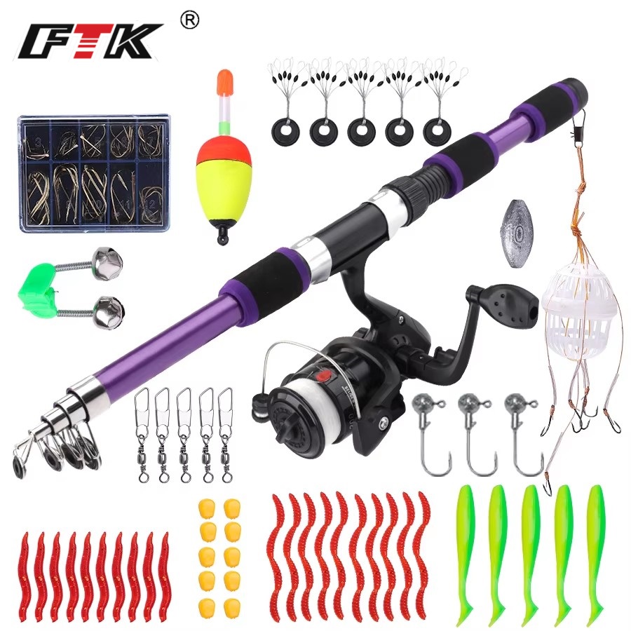 FTK 1.8M Portable Spinning Fis - Fishing Rod Carbon Fiber ulasan dan harga